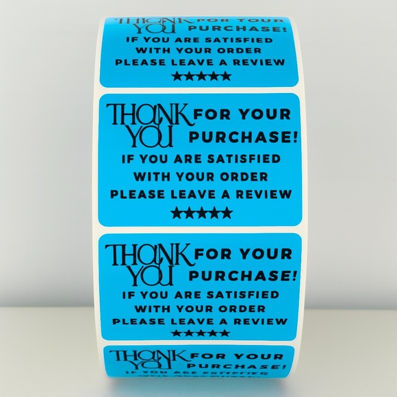 Thank You Stickers Please Leave a Review – Small Business Packaging Labels - Picture 2 of 11